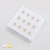 MULTI CZ CROSS CRUCIFIX  316L SURGICAL STEEL L-SHAPE NOSE BOX